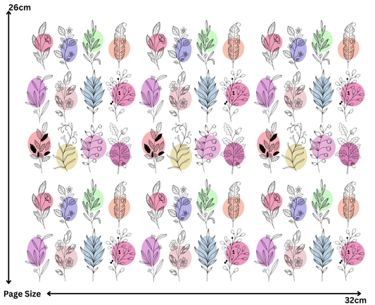 Boho Line Drawing (1 Sheet: Water Transfer Sticker)