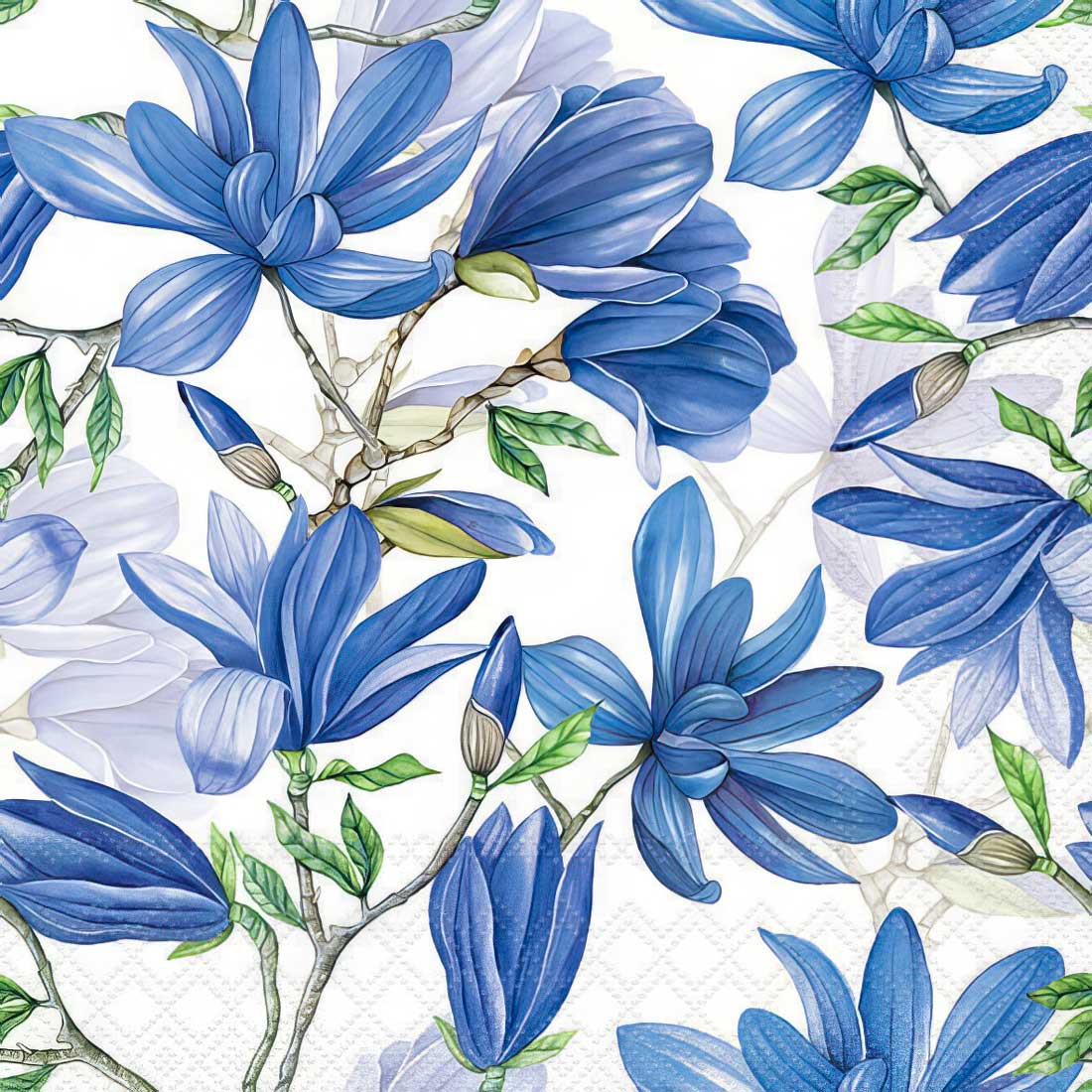Blue and Green Flower Decoupage