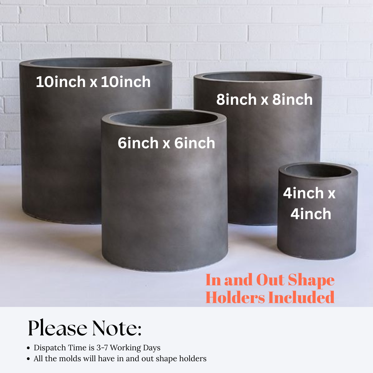 Canister Planter Mould (Combo) for jesmonite, concrete, cement for diy handmade crafts and art