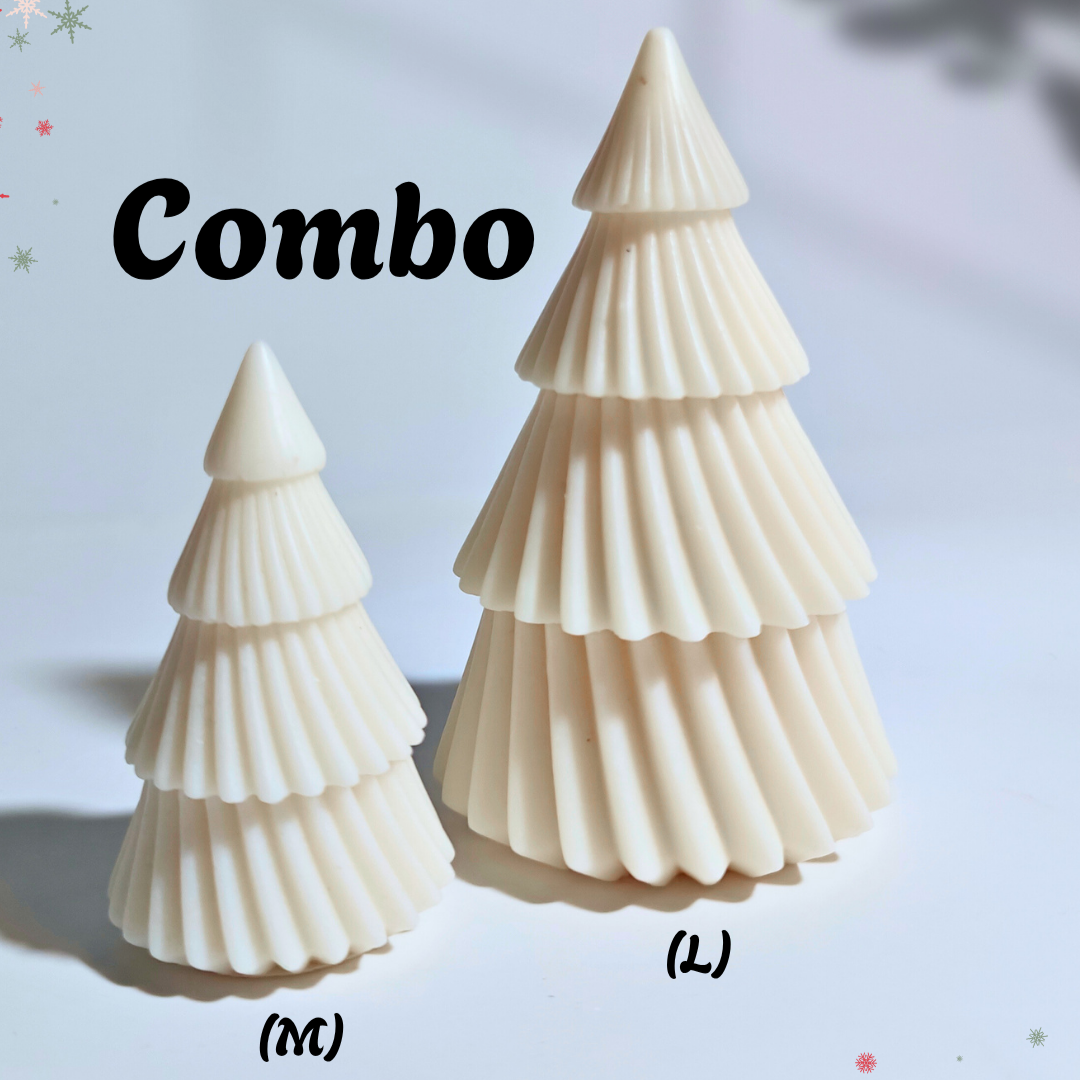 Medium and Large Christmas tree candle Mould for diy concrete, jesmonite, resin and candle handmade decor