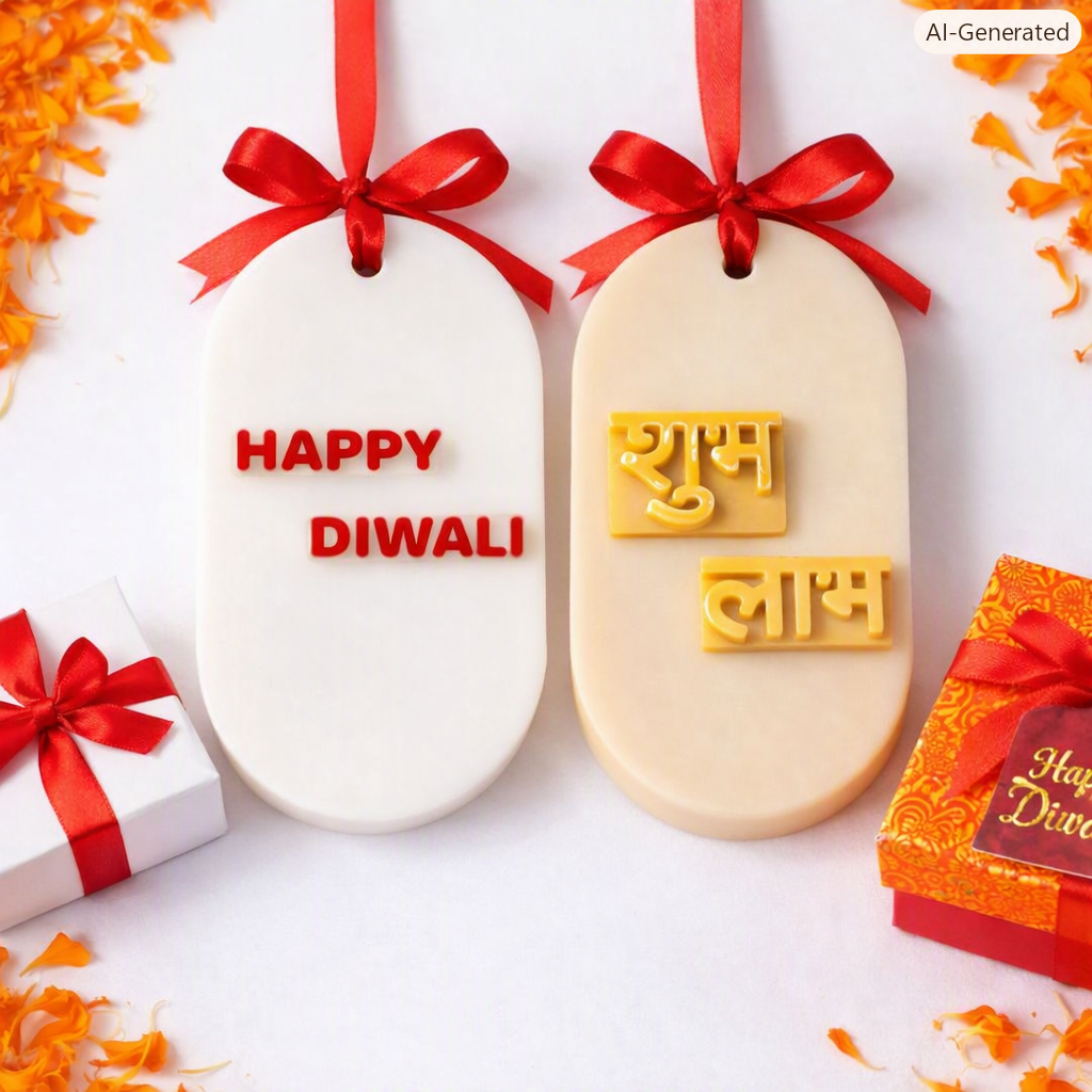 Happy Diwali & Subh Labh Candle Topper Silicone Mold