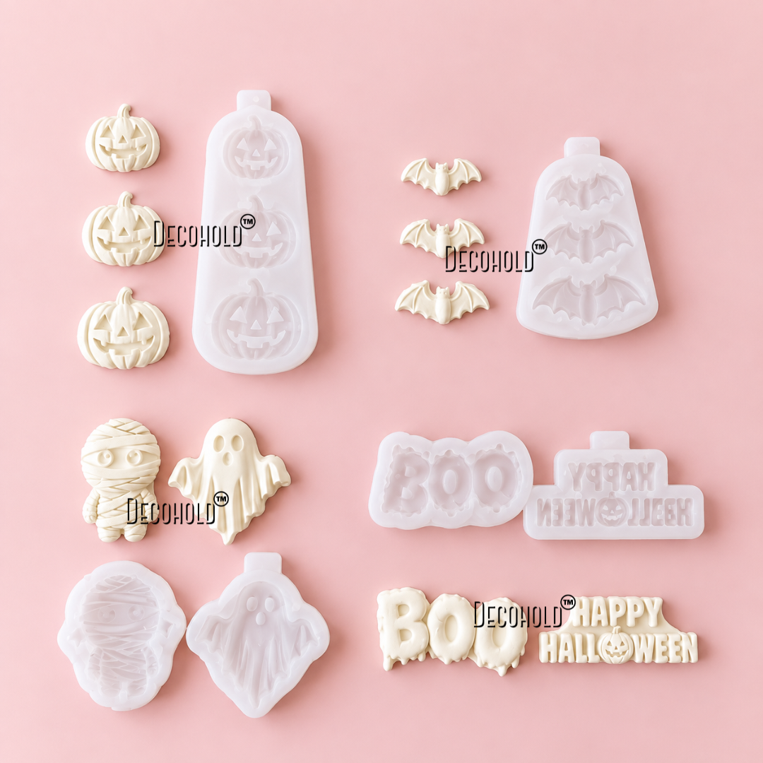 Halloween 6 Elements Candle Topper Silicone Mold