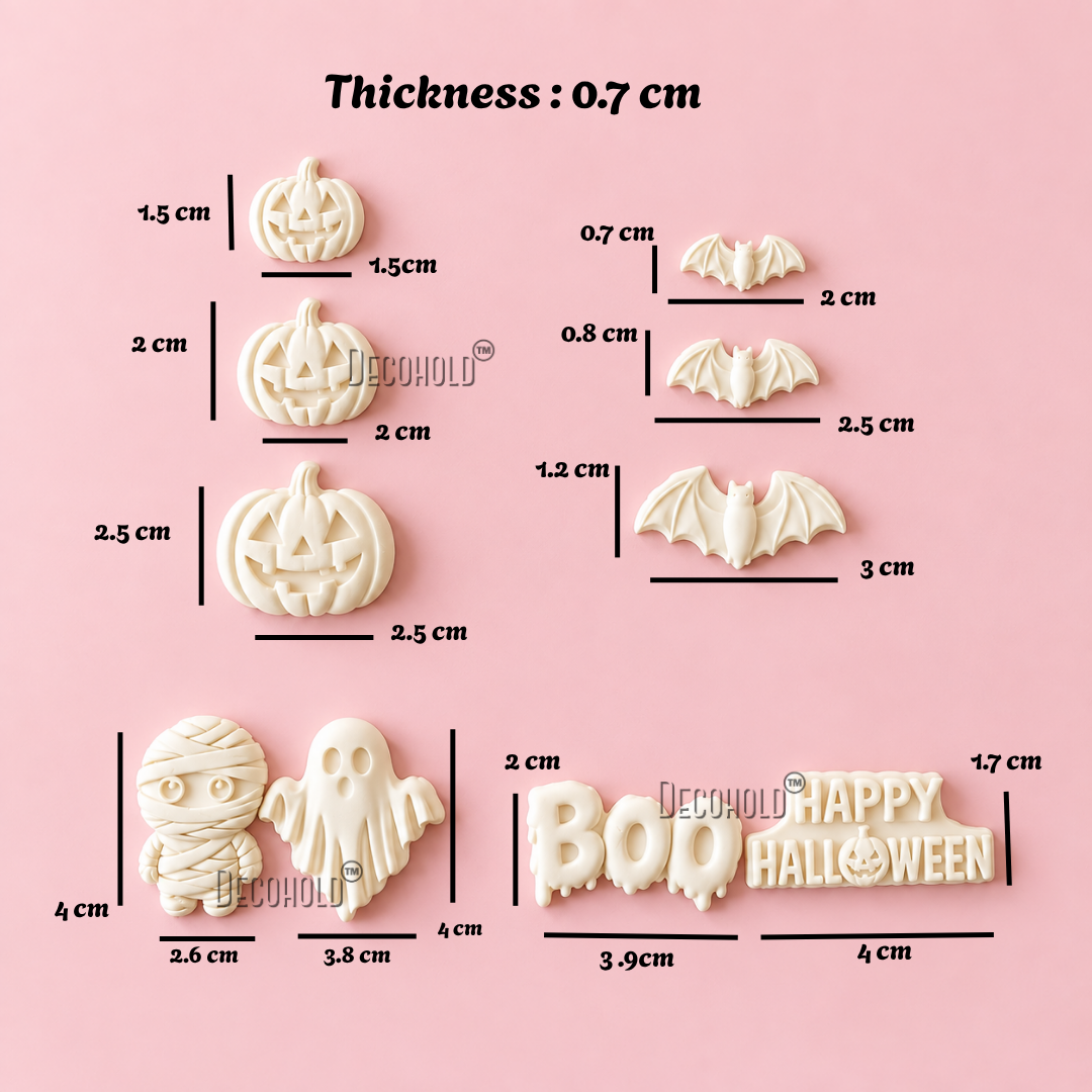 Halloween 6 Elements Candle Topper Silicone Mold