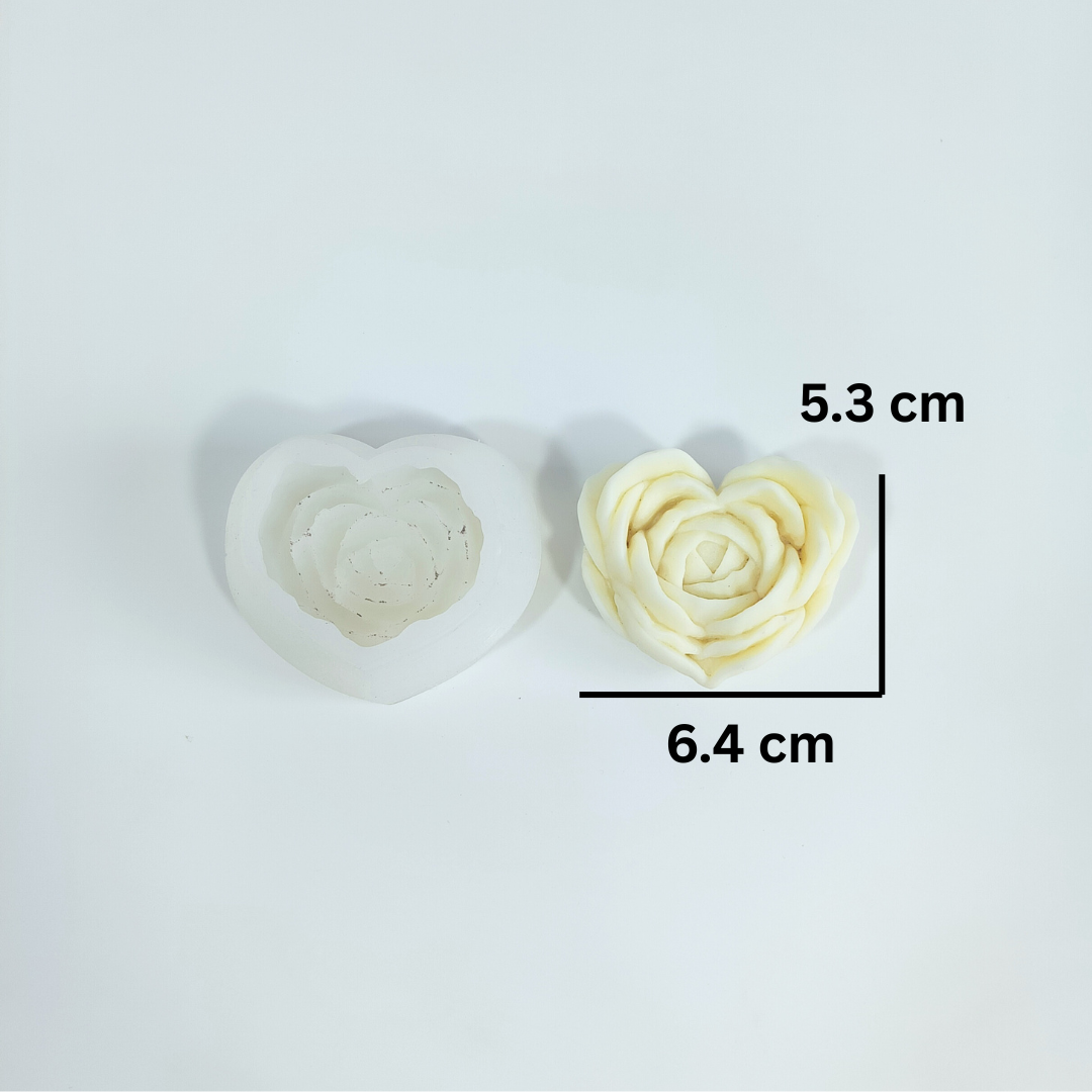 Heart Rose Candle Mold