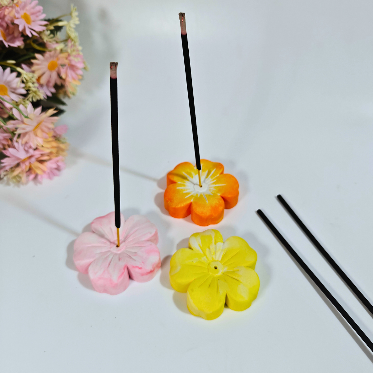 Flower Incense Holder Mould for jesmonite, concrete, cement for diy handmade crafts and art