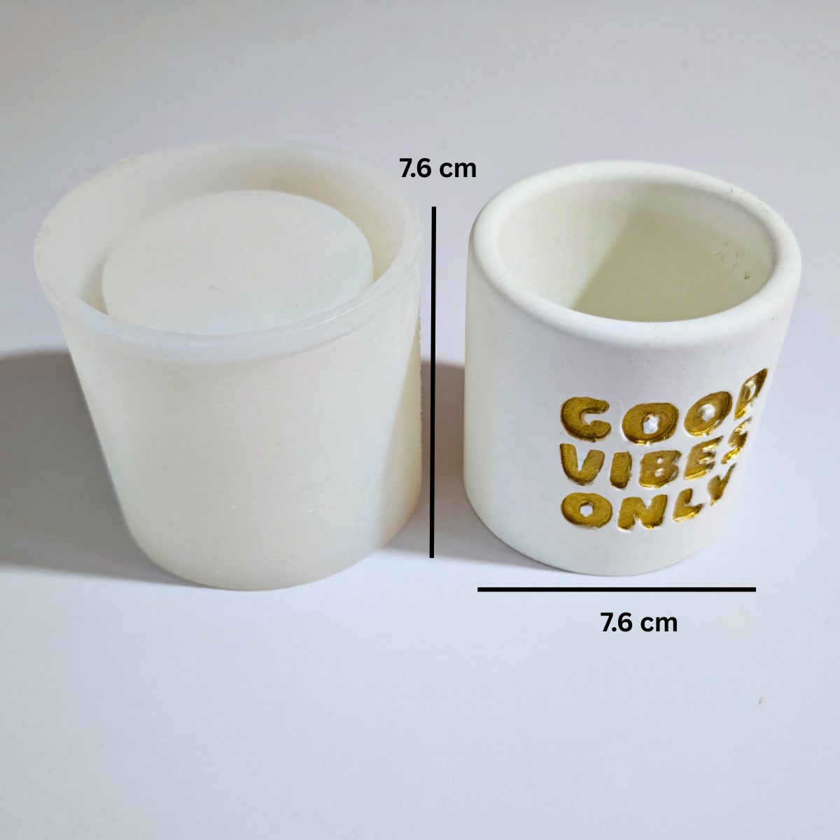 Good Vibes Only Text Planter Mould for jesmonite, concrete, cement for diy handmade crafts and art