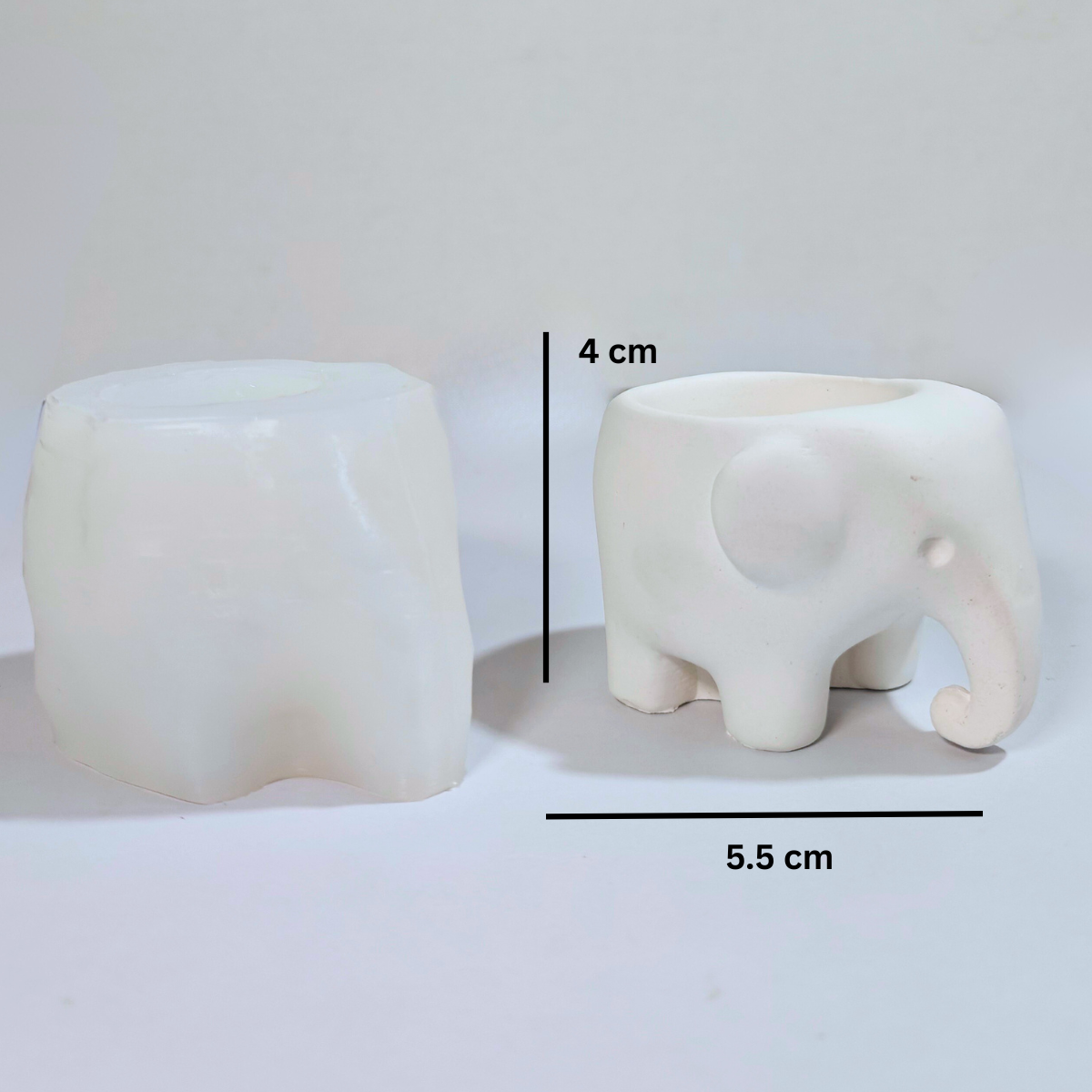 Mini Baby Elephant mould for candle holder for diwali and planters