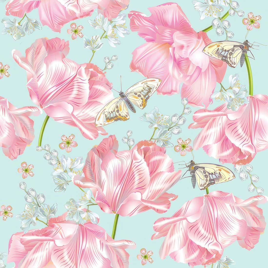Pink Flower & Butterfly Decoupage tissue