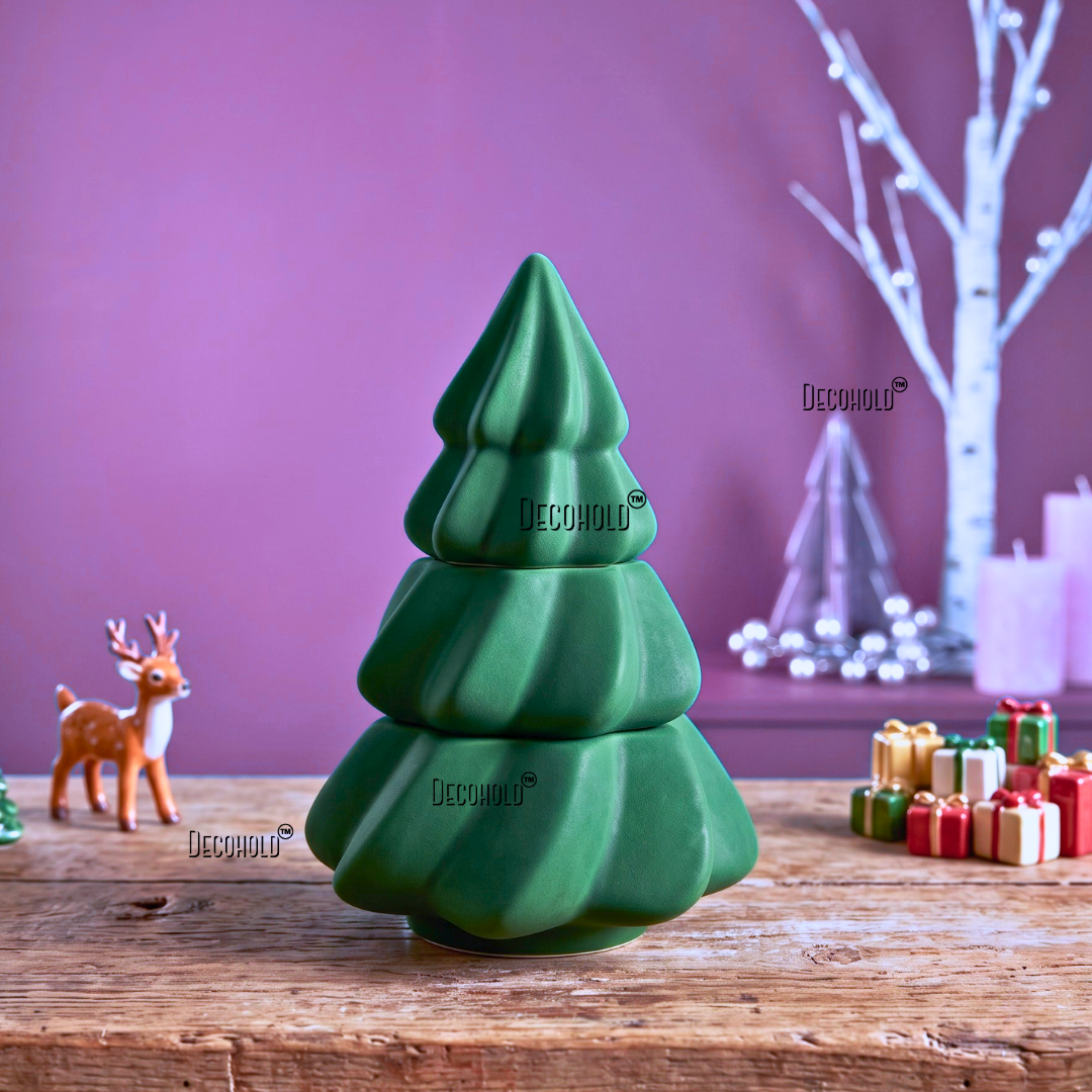 Stack of 3 Christmas Tree Candle Jar Mold