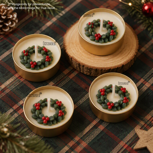 Christmas Wreath Candle Topper Mold