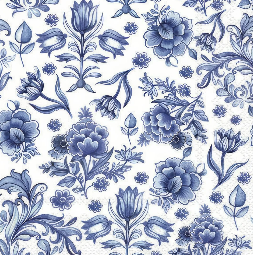 Blue Asian Decoupage (1 Tissue)