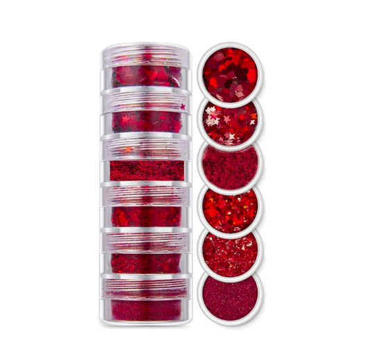 6 in 1 Glitter (Red)