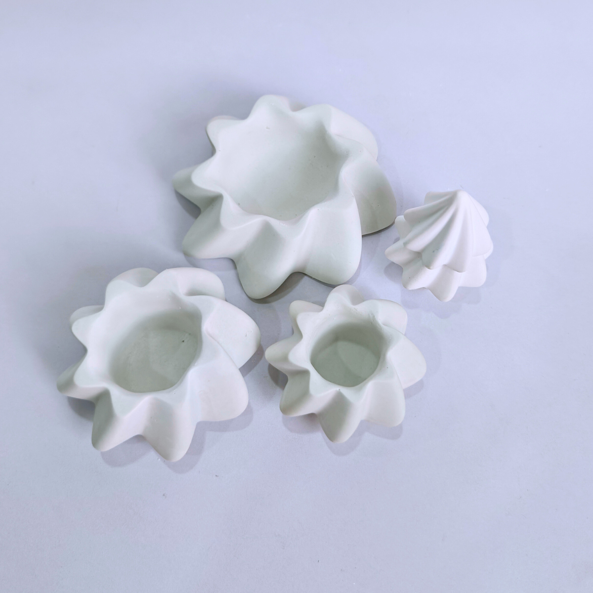 Stack of 4 Christmas Tree Candle Jar Mould  for diy concrete, jesmonite, resin and candle handmade decor