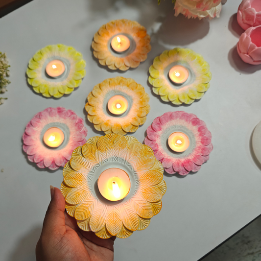 SuryaMukhi Tealight Holder Mold for concrete diy art, candle holder