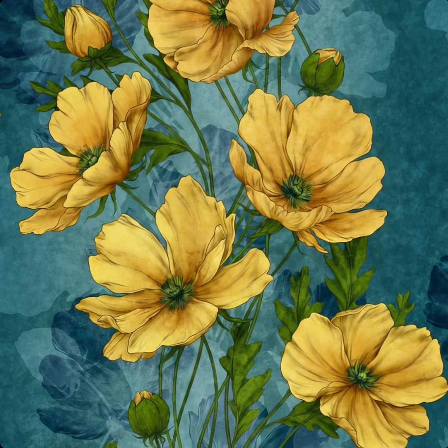Yellow Petals Decoupage (1 Tissue)