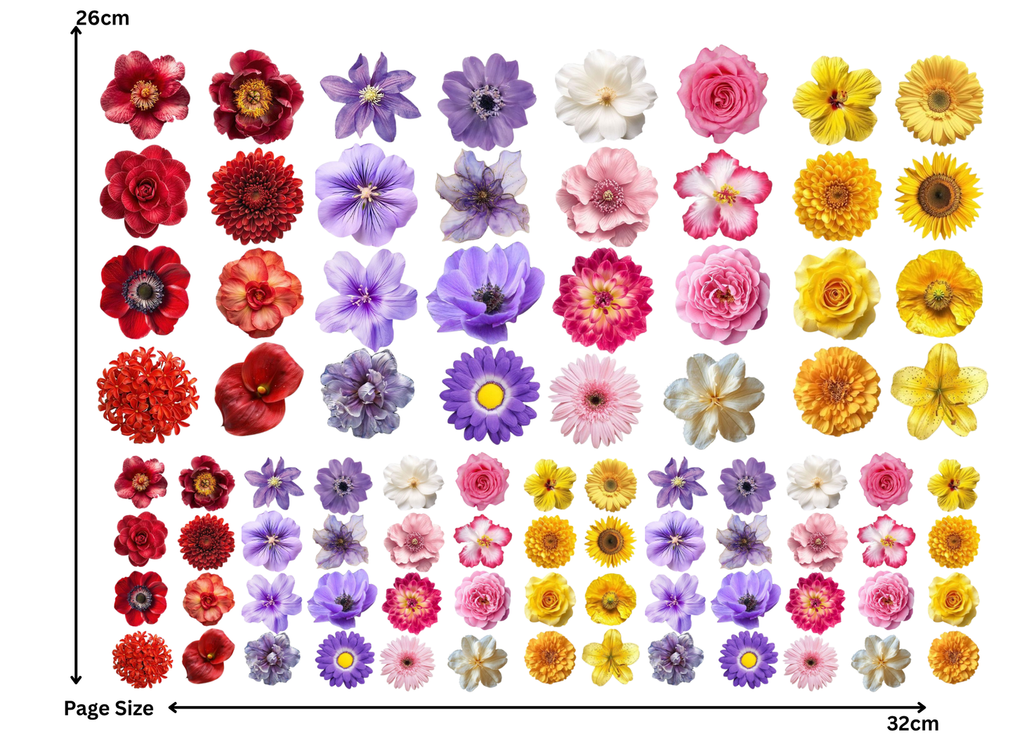 Flower Garden (1 Sheet: Water Transfer Sticker)