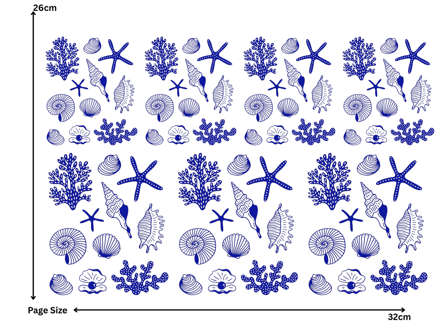 Under Water Blue Flower (1 Sheet: Water Transfer Sticker)