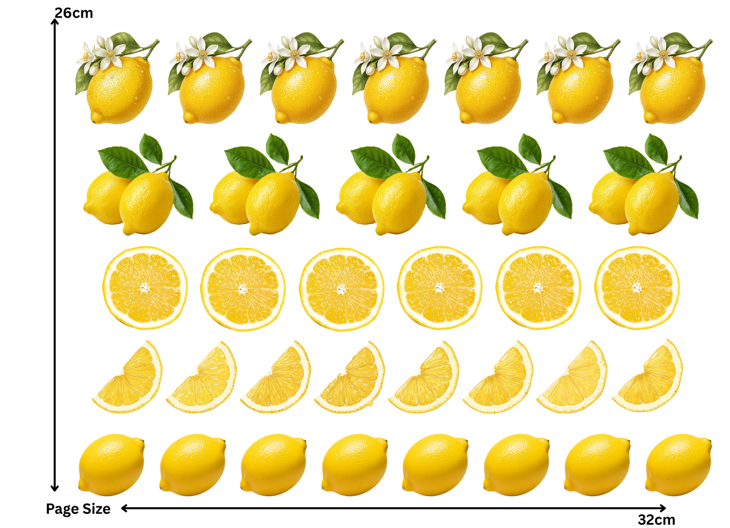 Fresh Lemon (1 Sheet: Water Transfer Sticker)