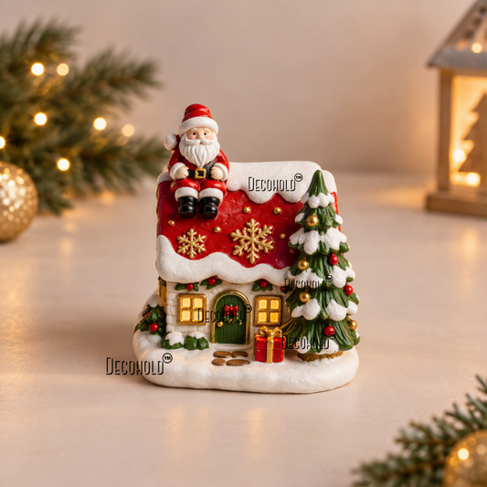 Santa on Roof Silicone Mold