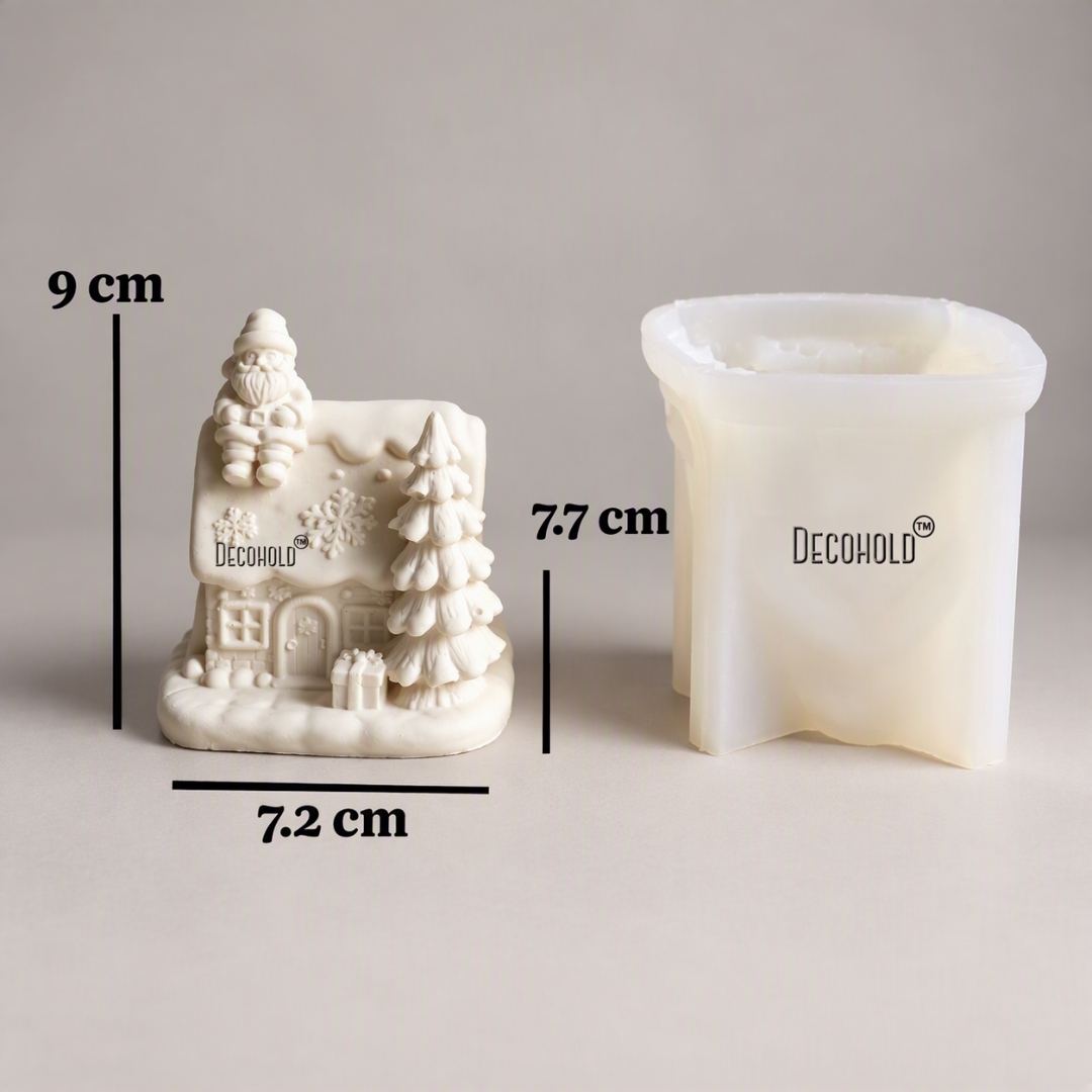 Santa on Roof Silicone Mold