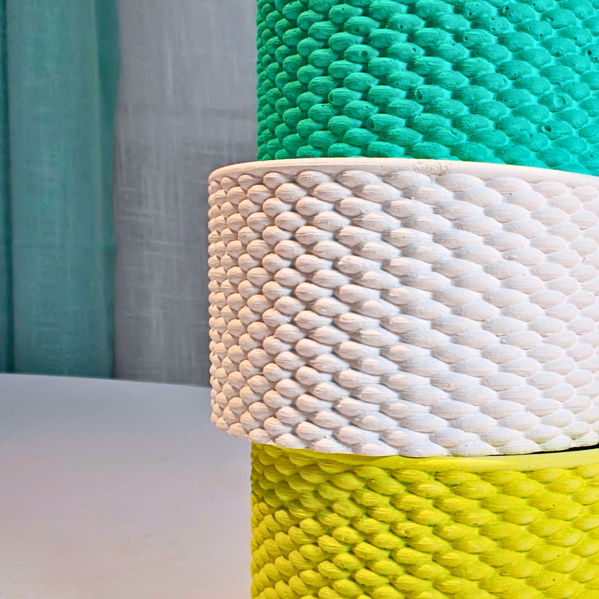 basket texture jar mould for diy concrete, jesmonite, resin and candle handmade decor