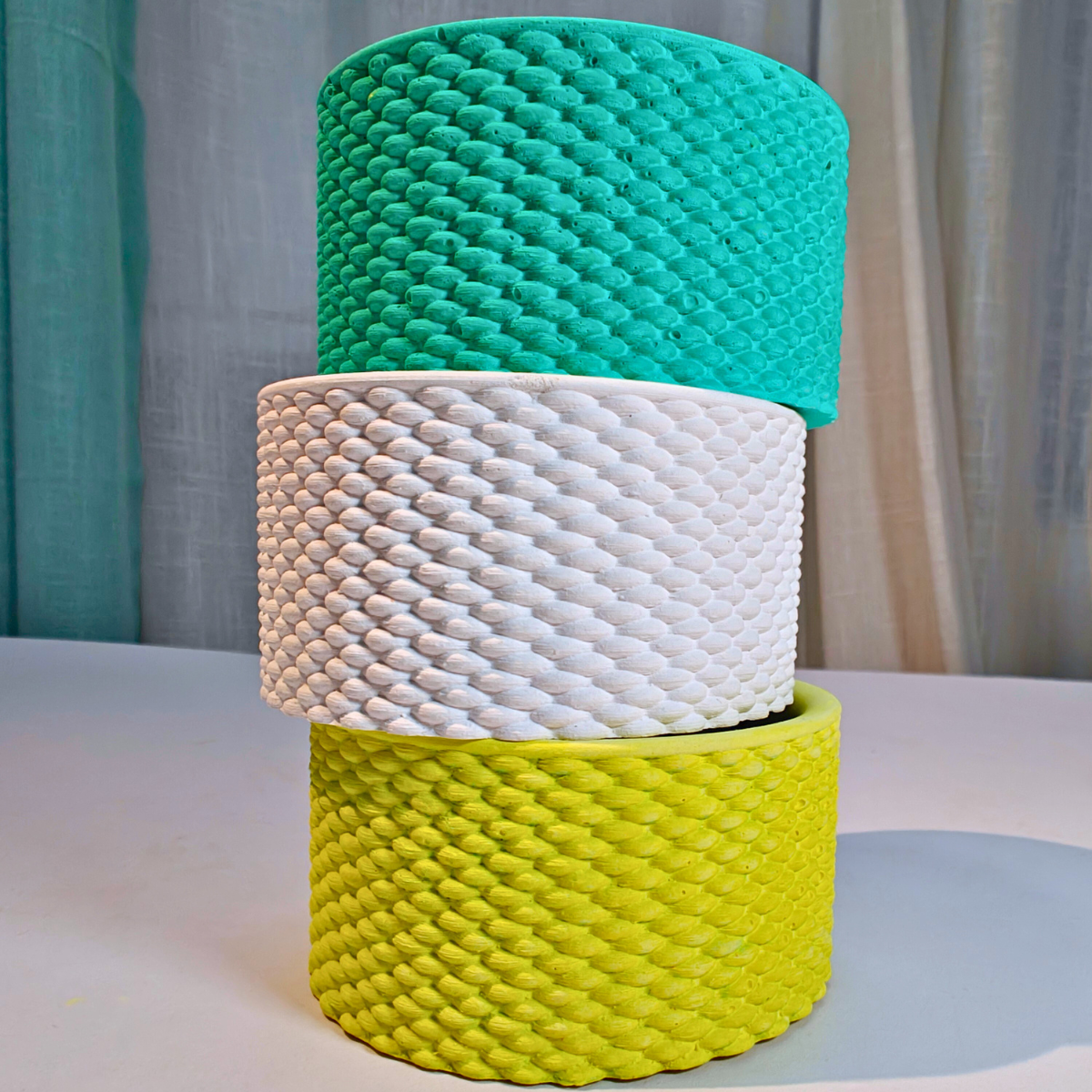 basket texture jar mould for diy concrete, jesmonite, resin and candle handmade decor