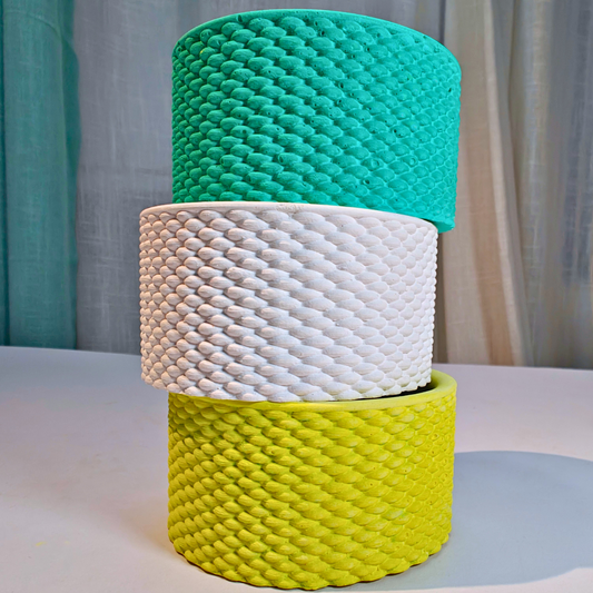 basket texture jar mould for diy concrete, jesmonite, resin and candle handmade decor