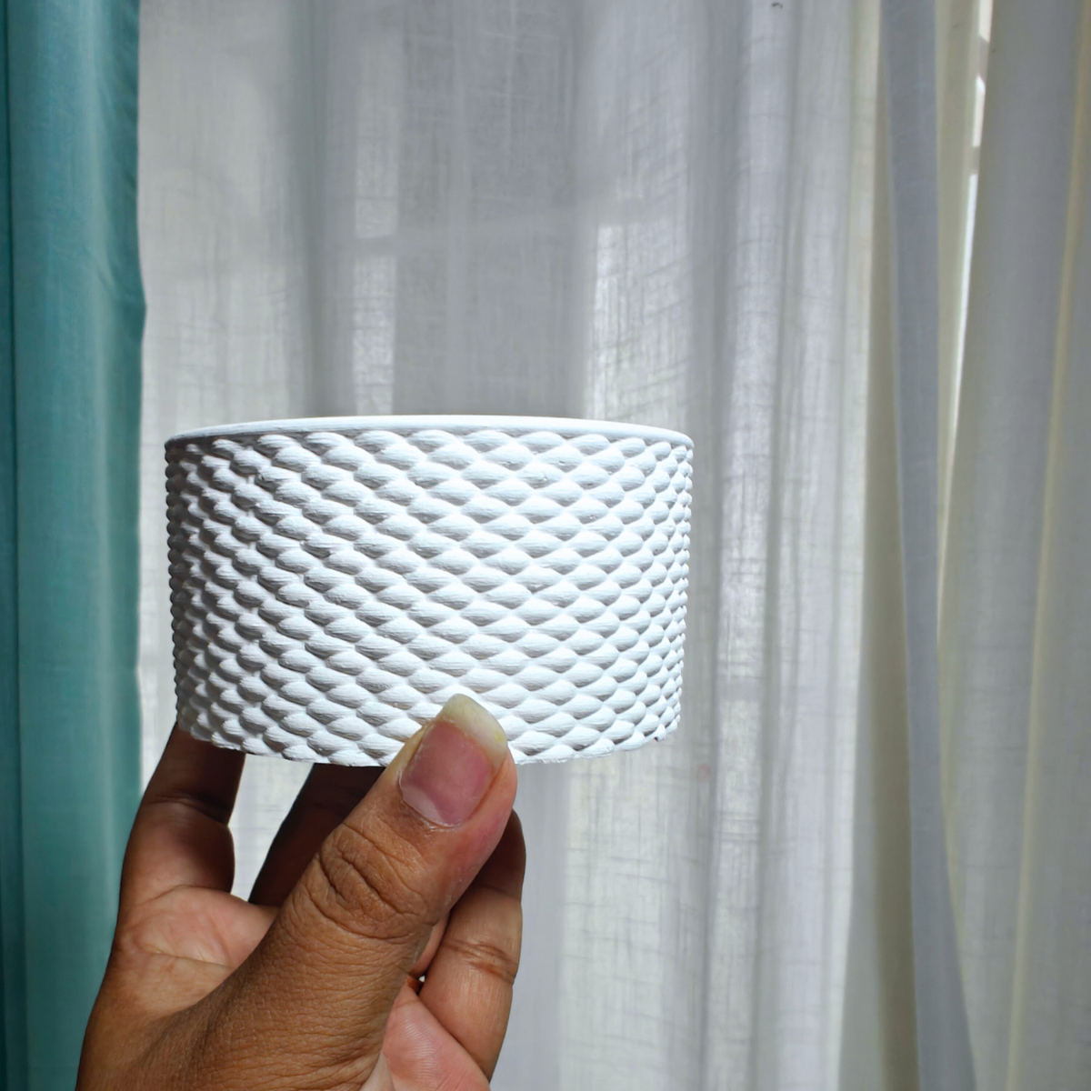 basket texture jar mould for diy concrete, jesmonite, resin and candle handmade decor