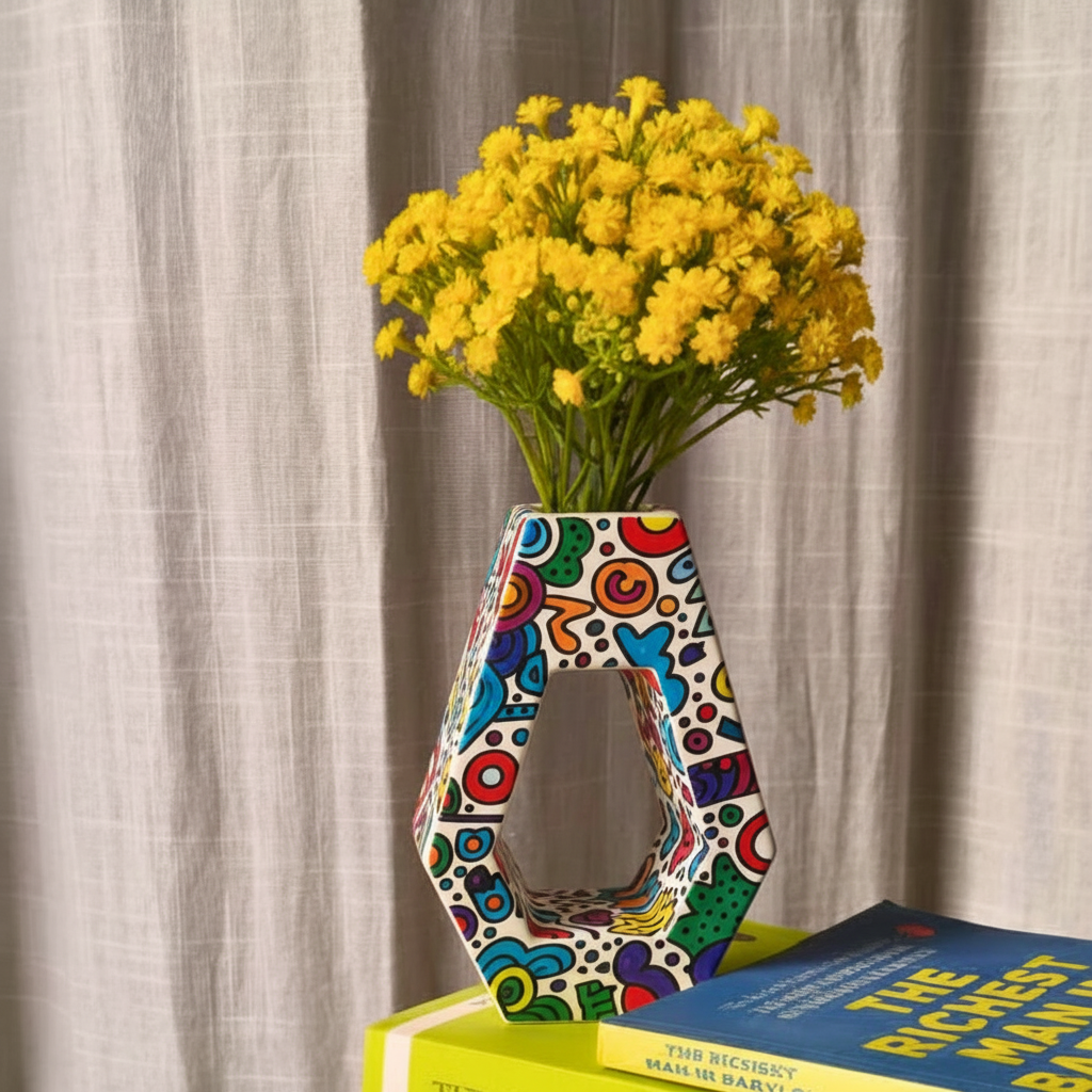 Colourful Marker Pattern Vase