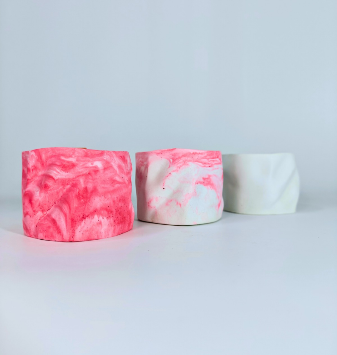 Crumpled jar mould for diy concrete, jesmonite, resin and candle handmade decor