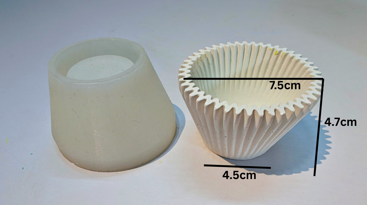 cupcake jar mould for diy concrete, jesmonite, resin and candle handmade decor