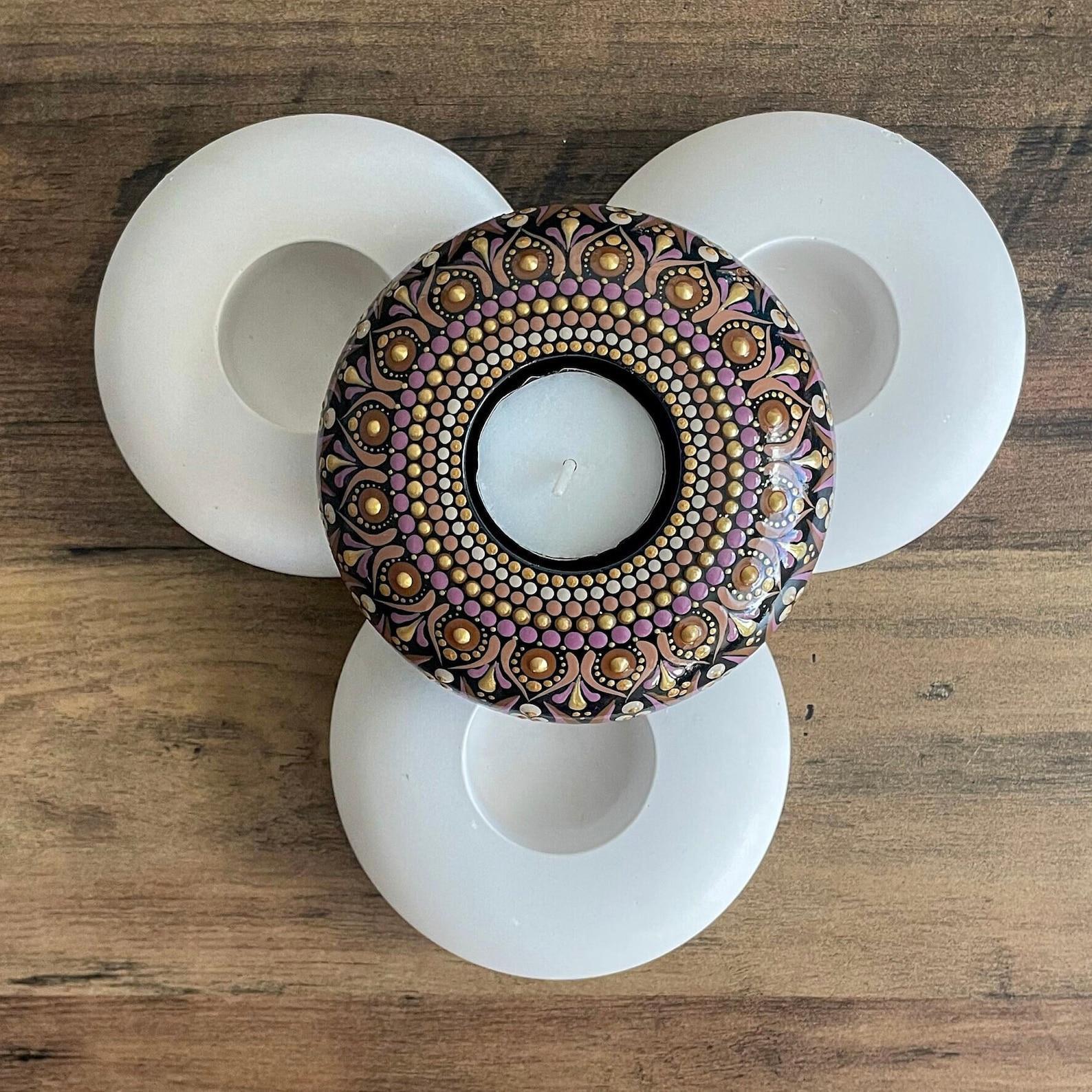 flat tealight holder mould for diy concrete, jesmonite, resin and candle handmade decor