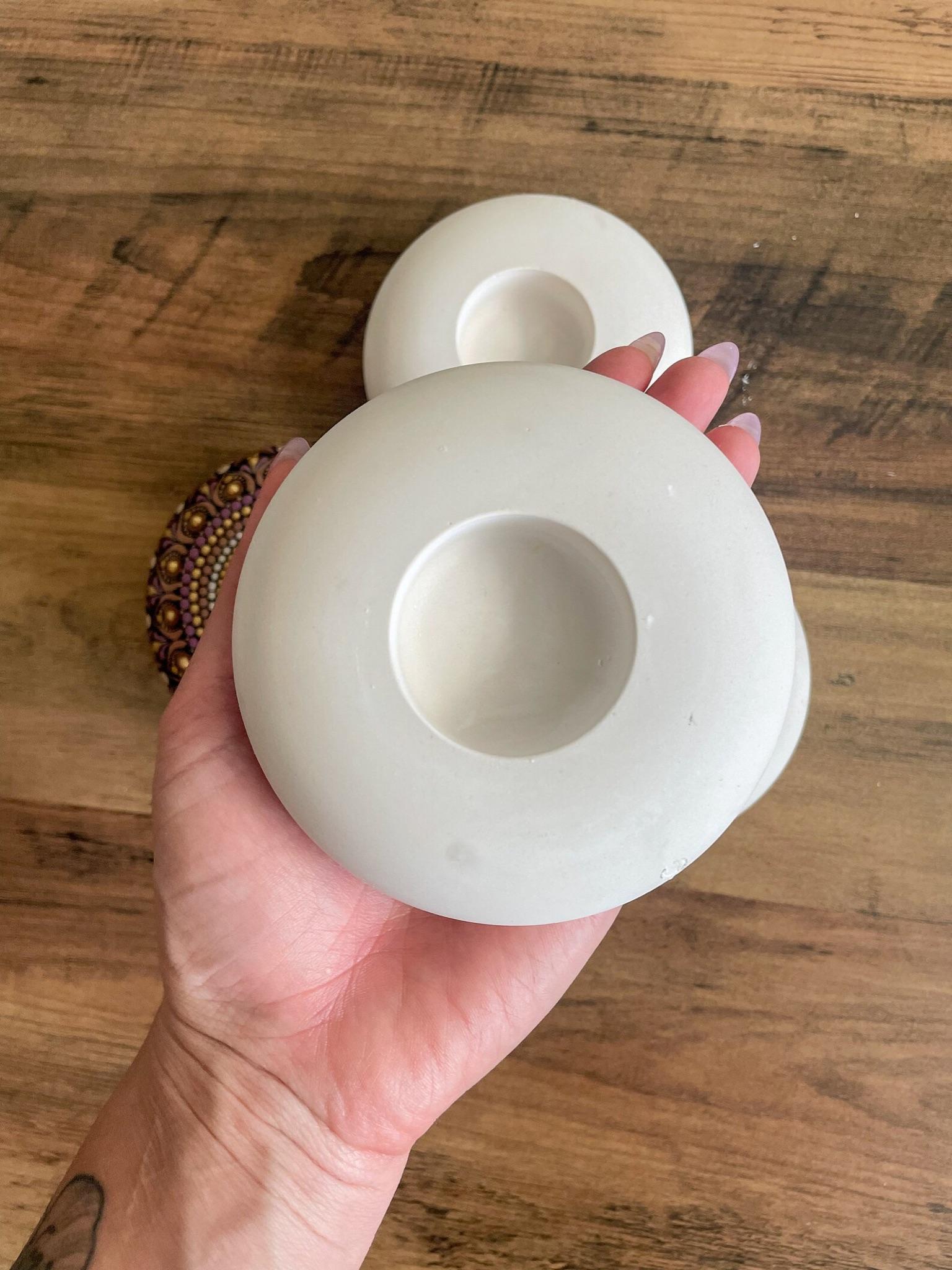 flat tealight holder mould for diy concrete, jesmonite, resin and candle handmade decor