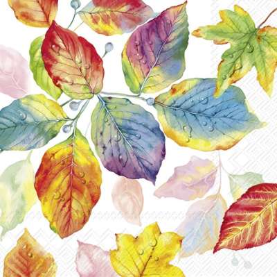 multi colour leaf decoupage 