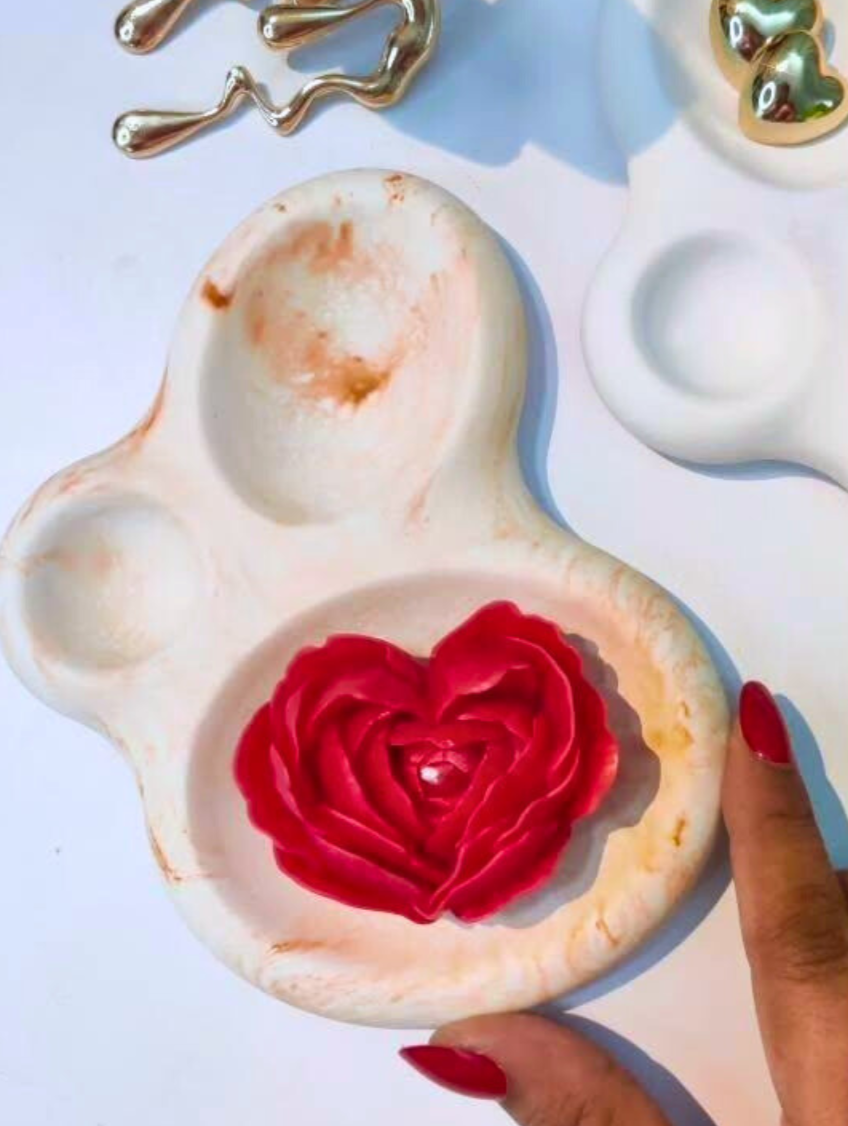 pebble trinket tray mould for diy concrete, jesmonite, resin and candle handmade decor