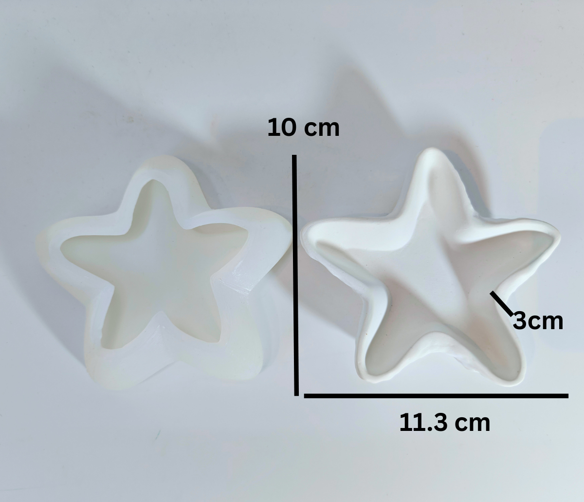starfish shell dish mould for diy concrete, jesmonite, resin and candle handmade decor