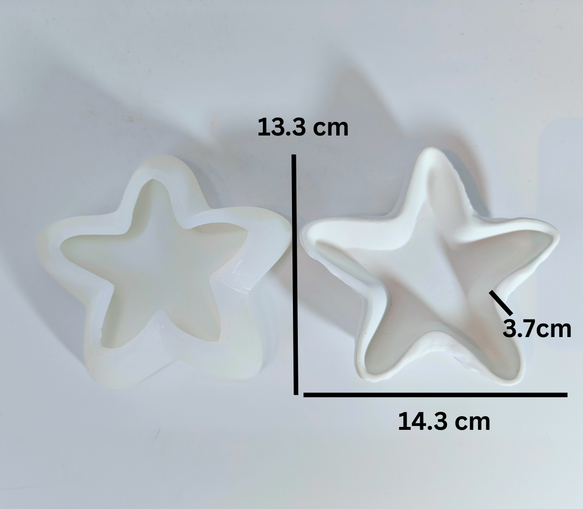 starfish shell dish mould for diy concrete, jesmonite, resin and candle handmade decor
