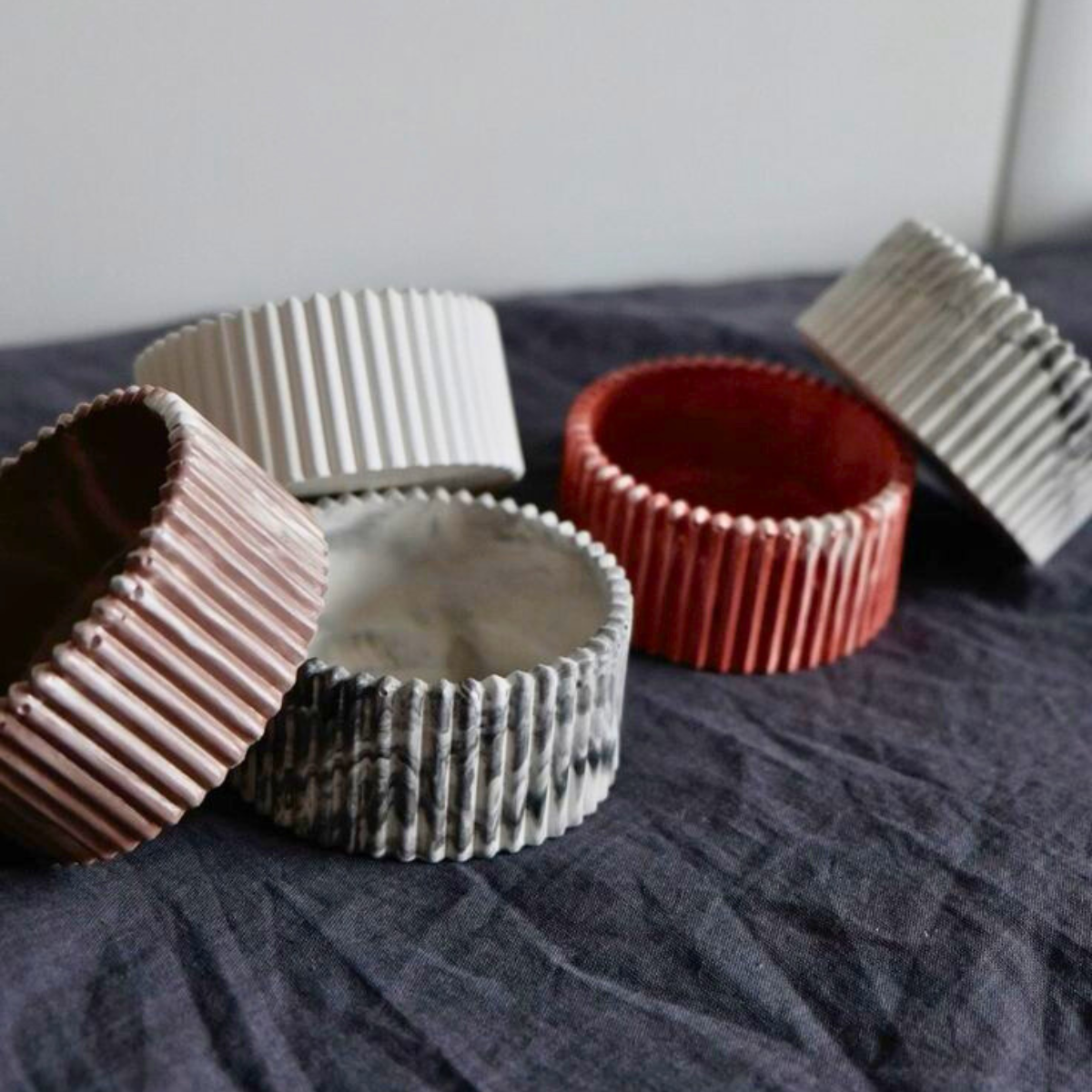 stripe jar mould for diy concrete, jesmonite, resin and candle handmade decor