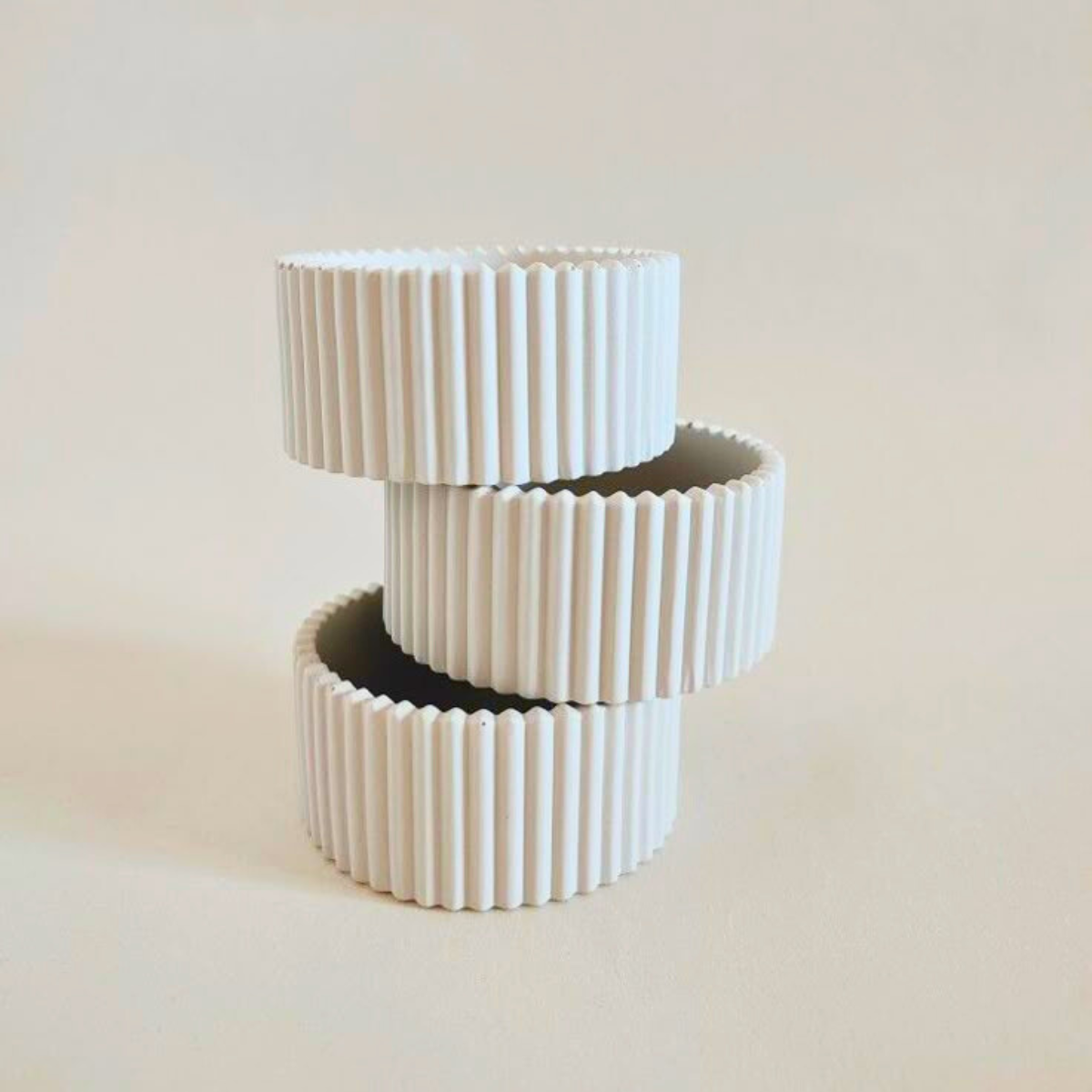 stripe jar mould for diy concrete, jesmonite, resin and candle handmade decor